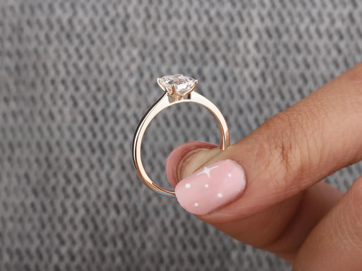 2 Carat Emerald Cut Lab-Grown Diamond Ring