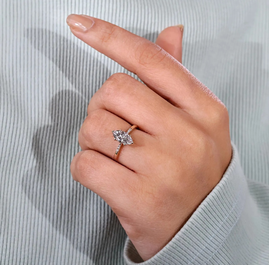 Graceful Marquise-Cut Lab-Grown Diamond Ring