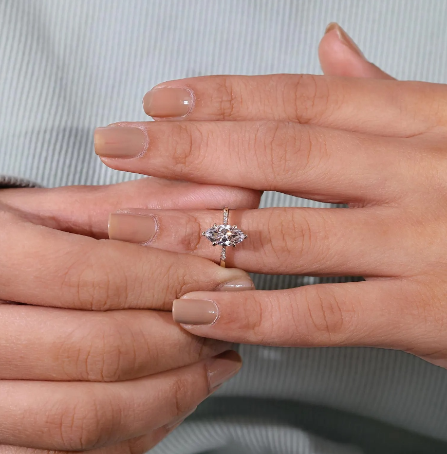 Graceful Marquise-Cut Lab-Grown Diamond Ring