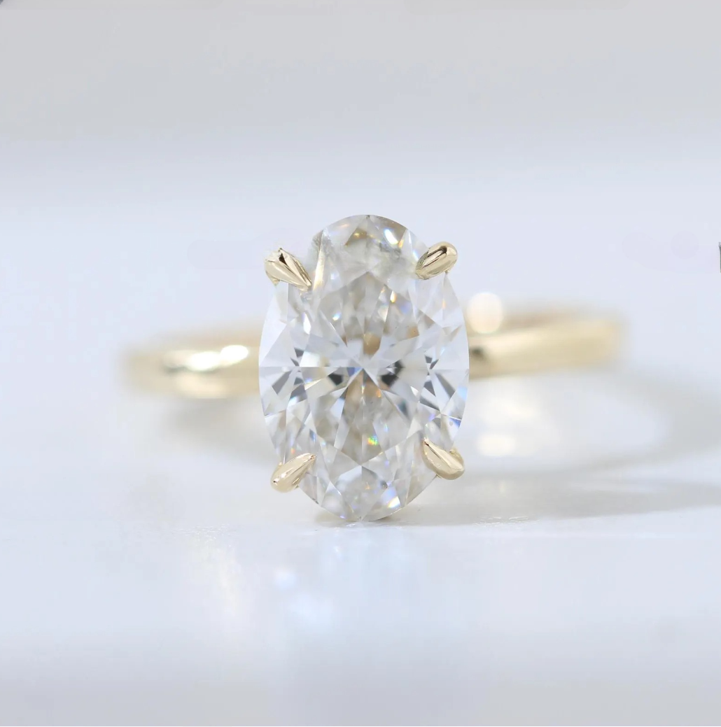 Oval Diamond Daily Wear Ring