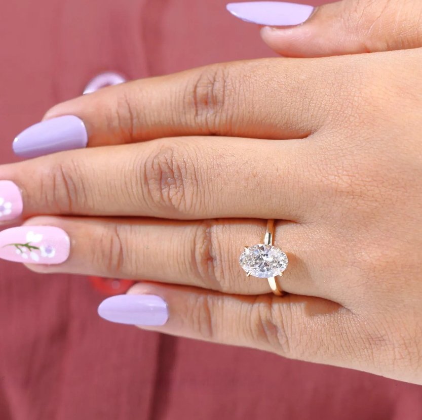 Oval Diamond Daily Wear Ring