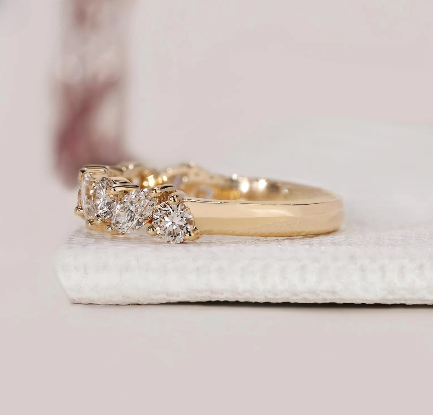 Alternating Round & Marquise Eternity Band