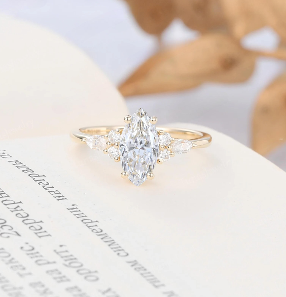 Dazzling 1 Ct Marquise Lab Diamond Ring