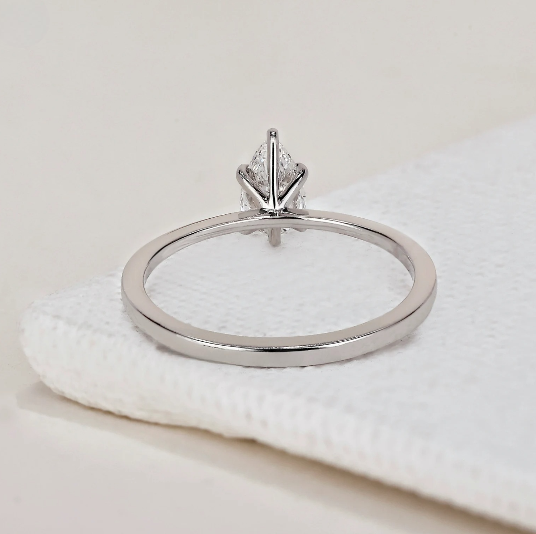 Elegant Pear Lab Grown Diamond Ring