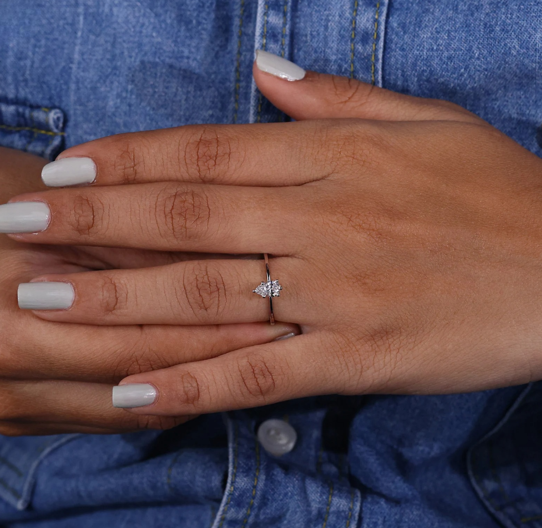 Elegant Pear Lab Grown Diamond Ring