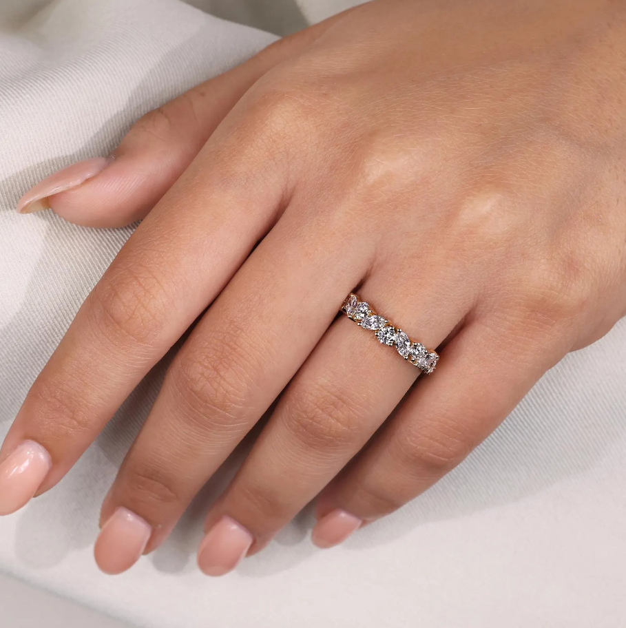 Alternating Round & Marquise Eternity Band