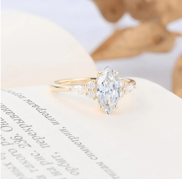 Dazzling 1 Ct Marquise Lab Diamond Ring