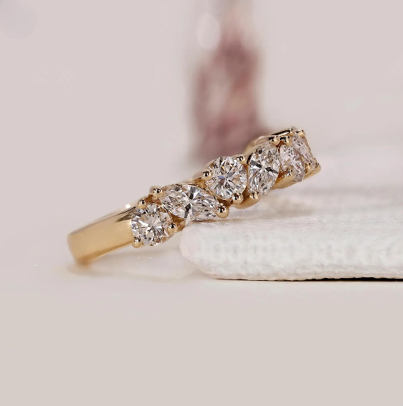 Alternating Round & Marquise Eternity Band