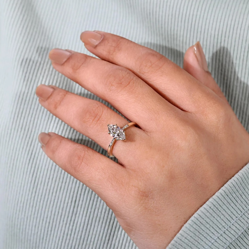 Graceful Marquise-Cut Lab-Grown Diamond Ring