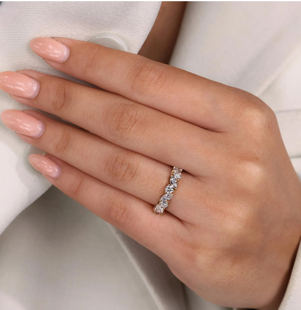 Alternating Round & Marquise Eternity Band