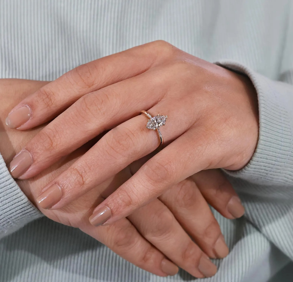 Graceful Marquise-Cut Lab-Grown Diamond Ring