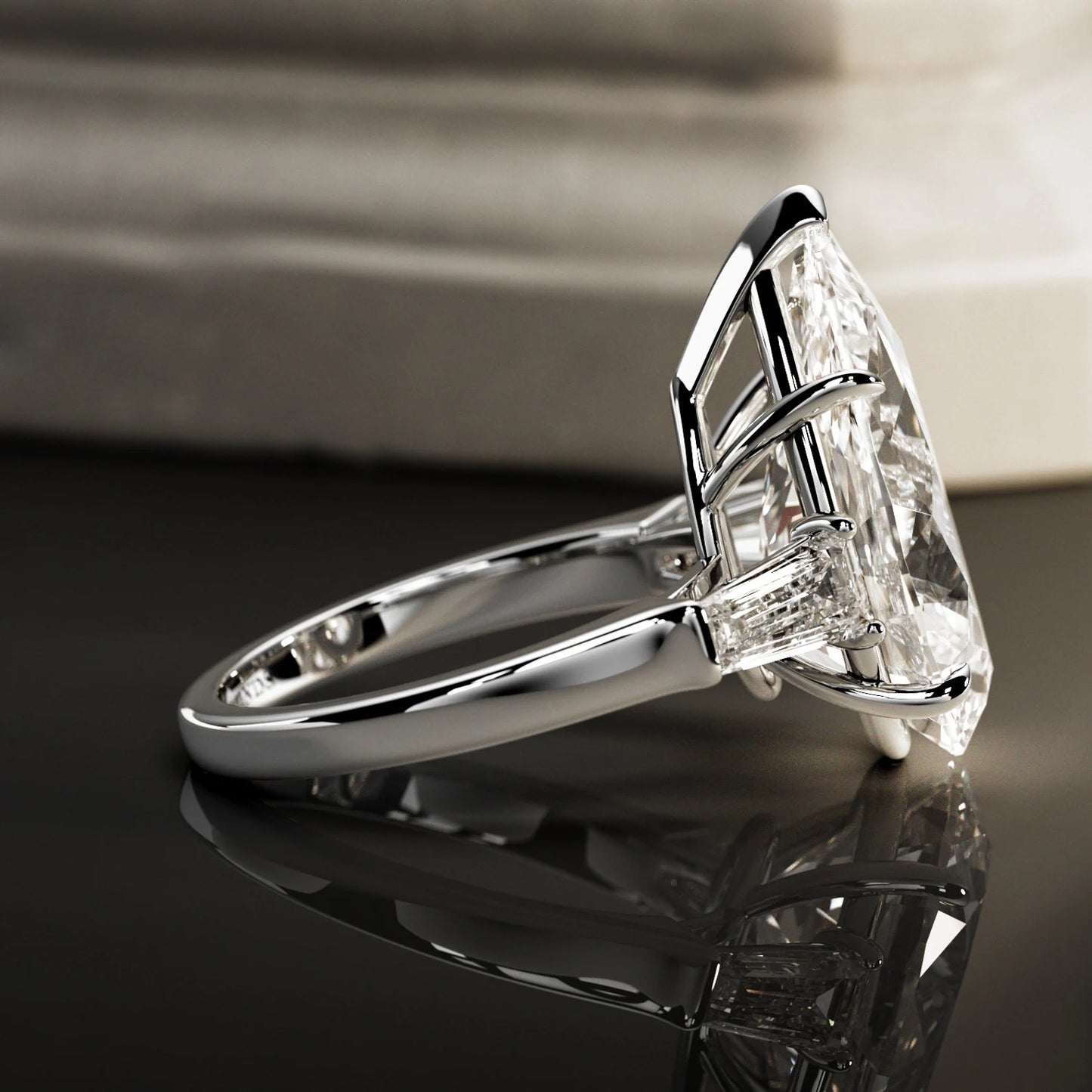Breathtaking Pear Lab Grown Diamond Ring