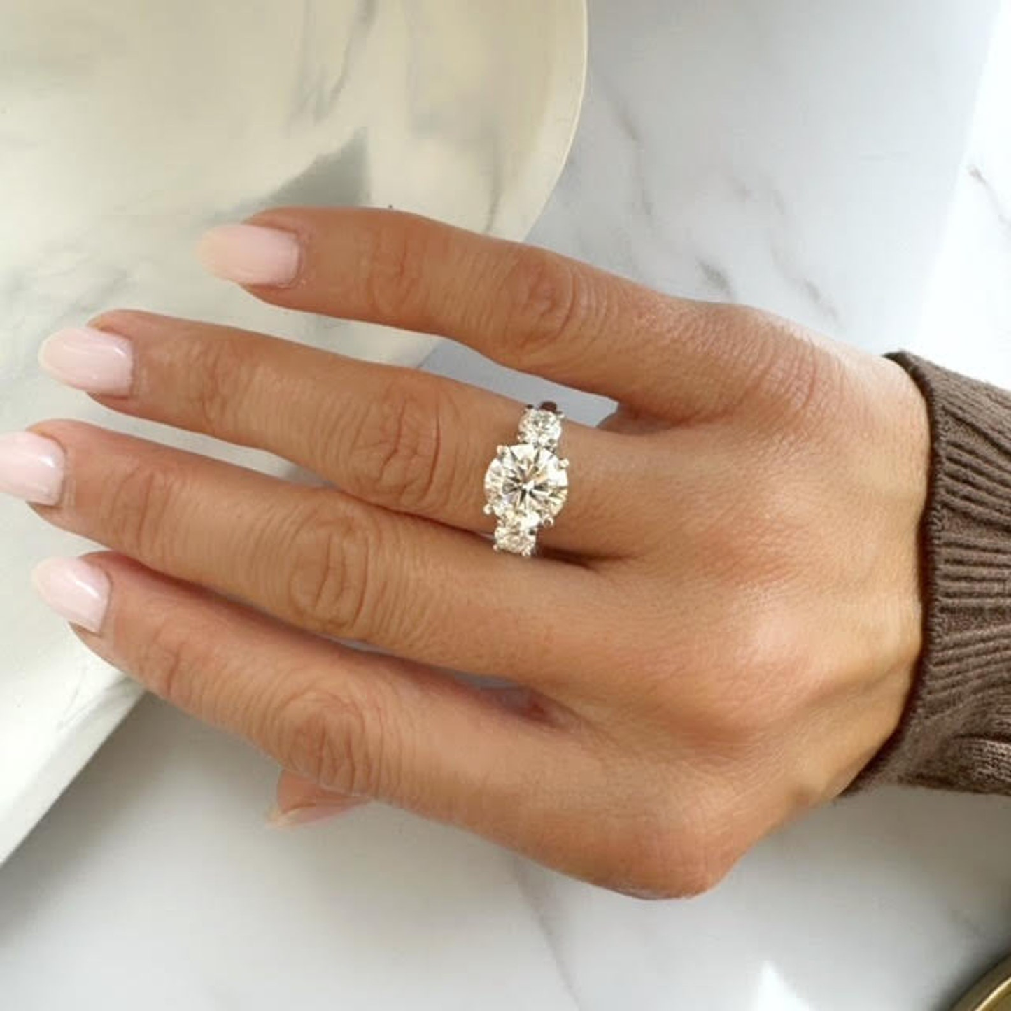 Lab Grown Diamond Ring 2.5CT Round Cut