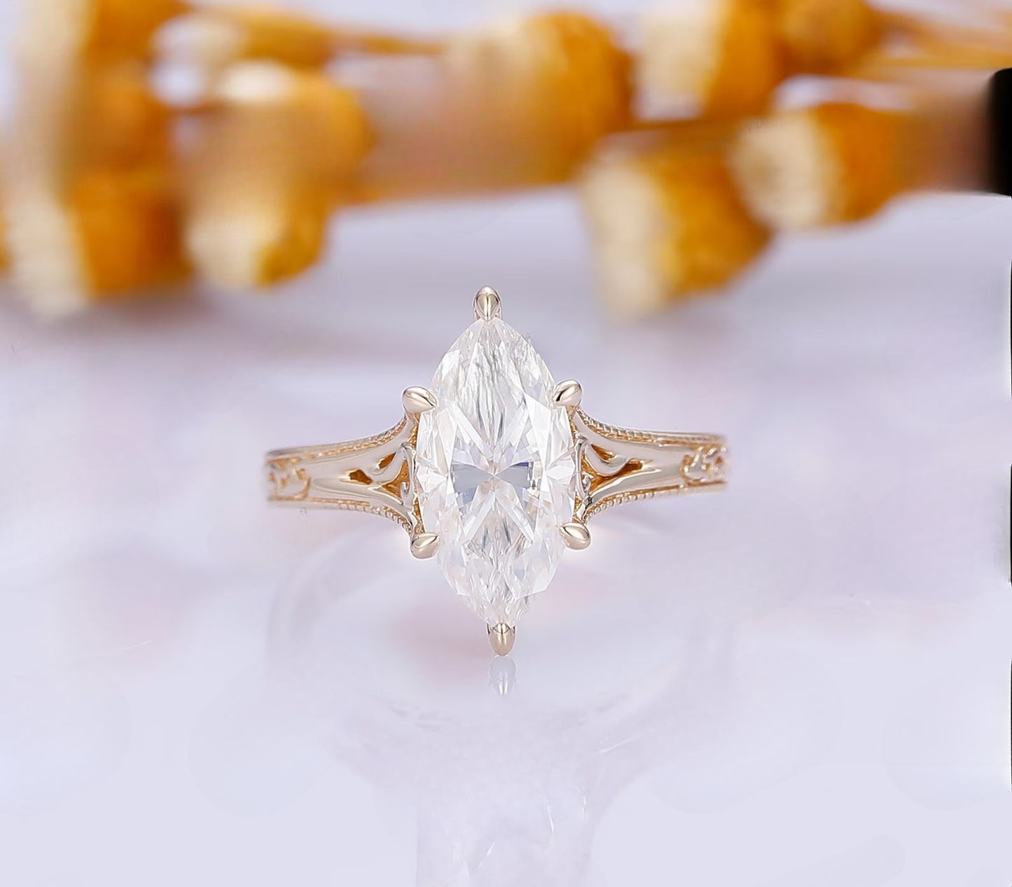 Marquise Cut Lab Grown Diamond Ring