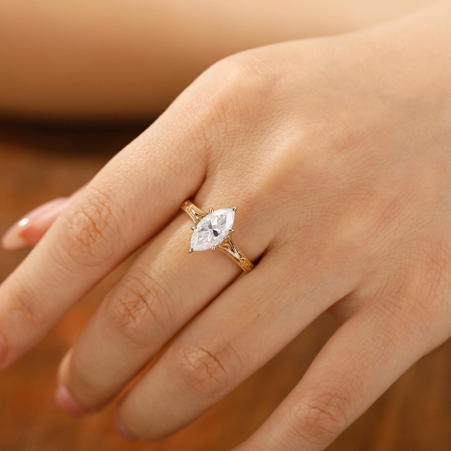 Marquise Cut Lab Grown Diamond Ring