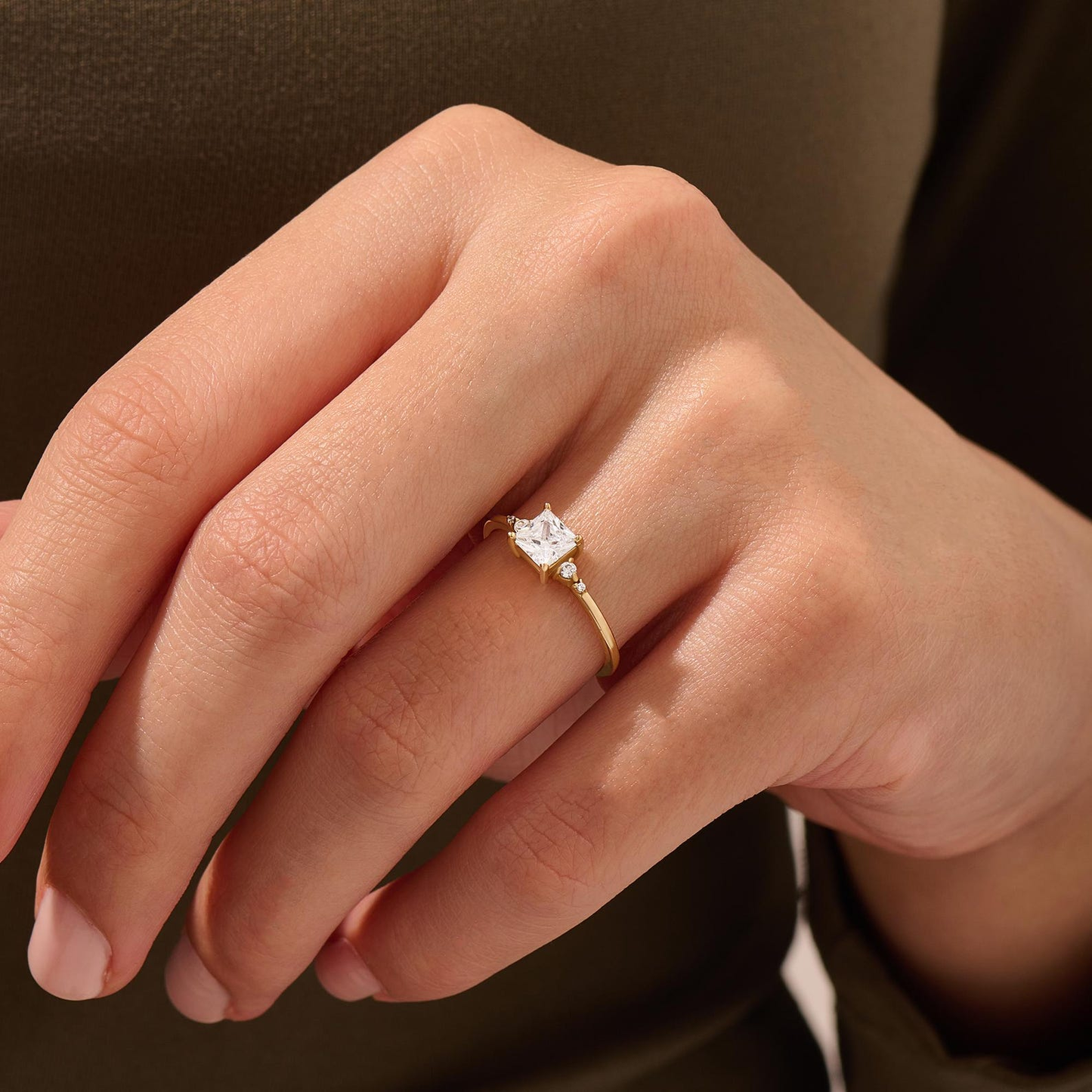 Princess Cut Lab Grown Diamond Ring