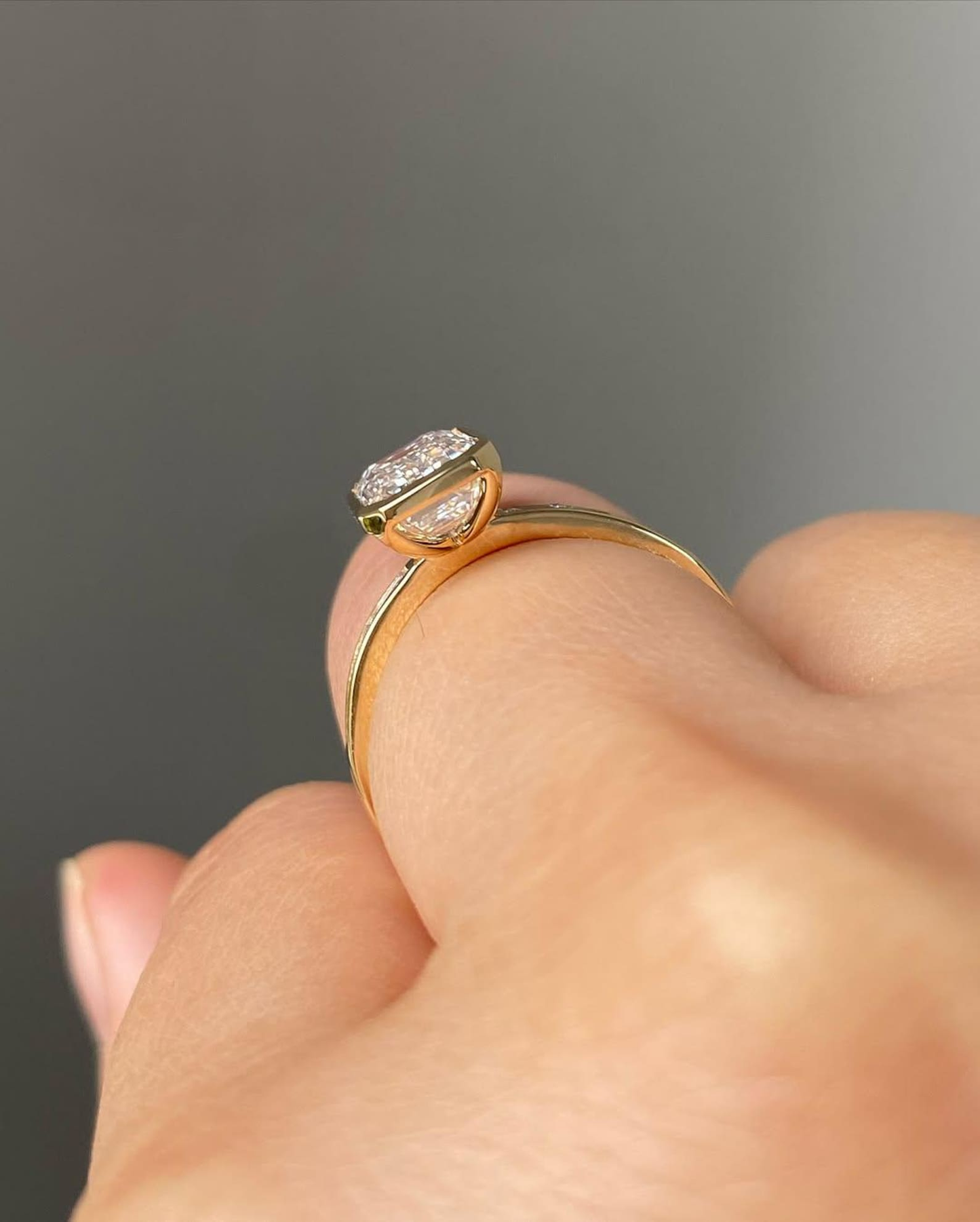 Lab-Grown Emerald-Cut Diamond ring