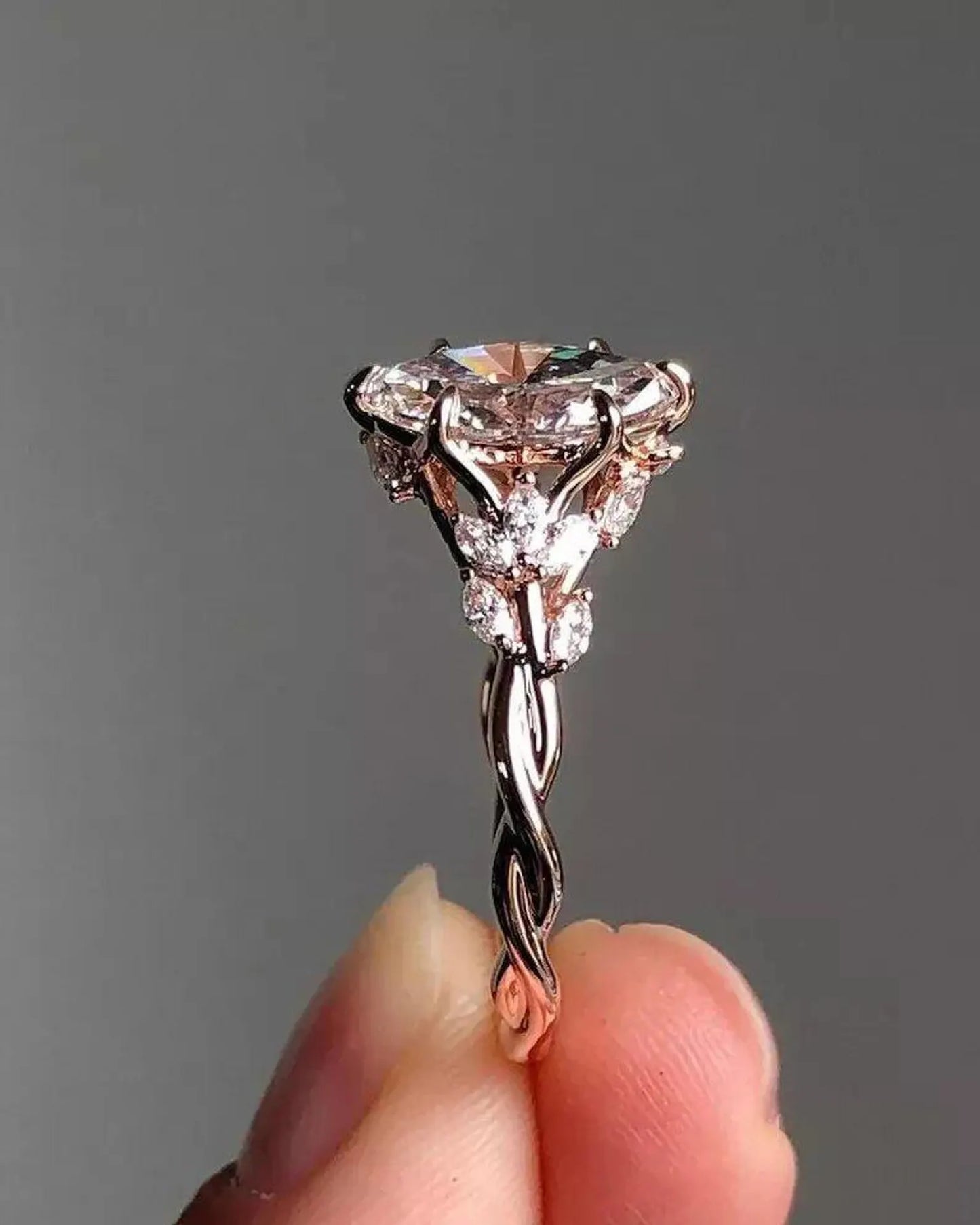 2CT Marquise Lab Grown Diamond Engagement Ring