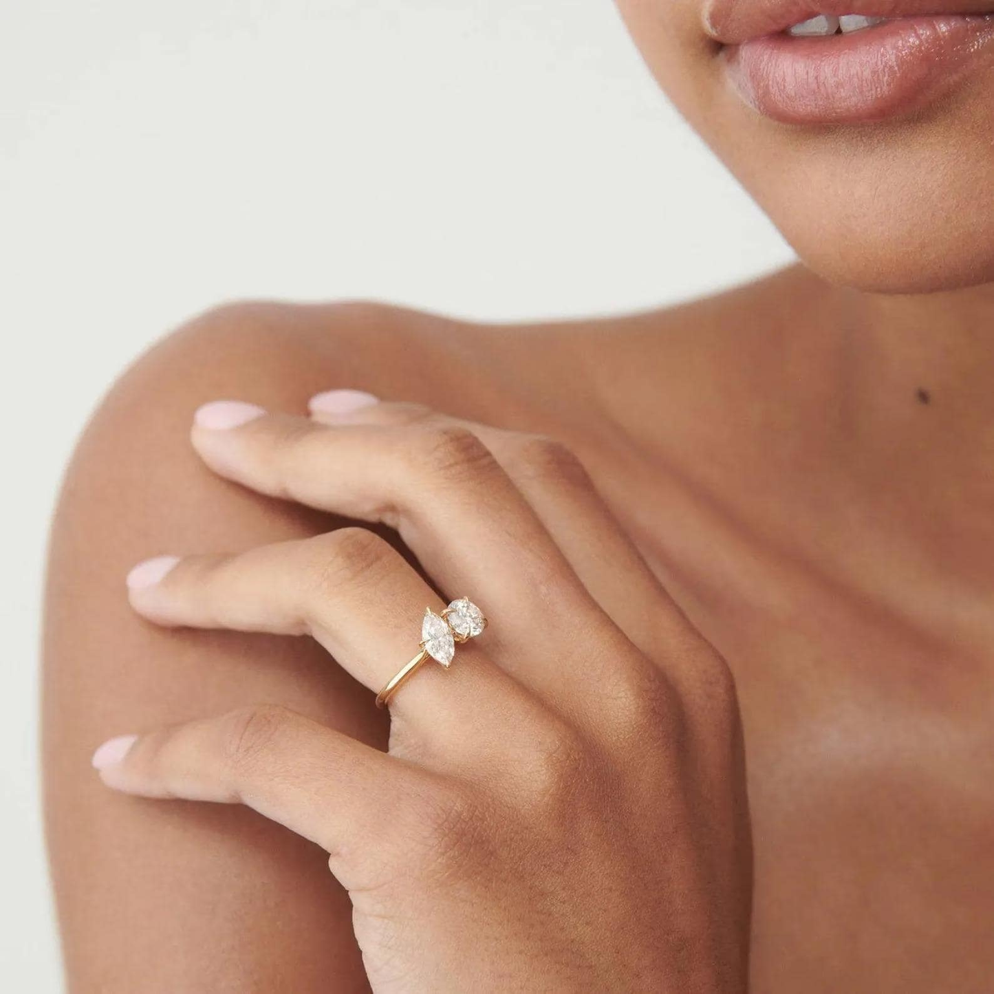 Round & Marquise Lab Grown Diamond Ring