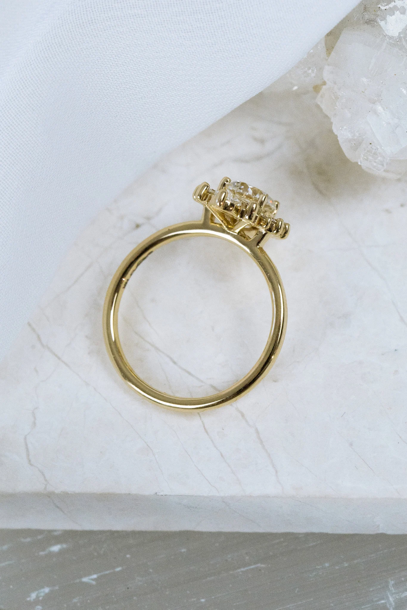 Mixed Cut Cluster Diamond Engagement Ring