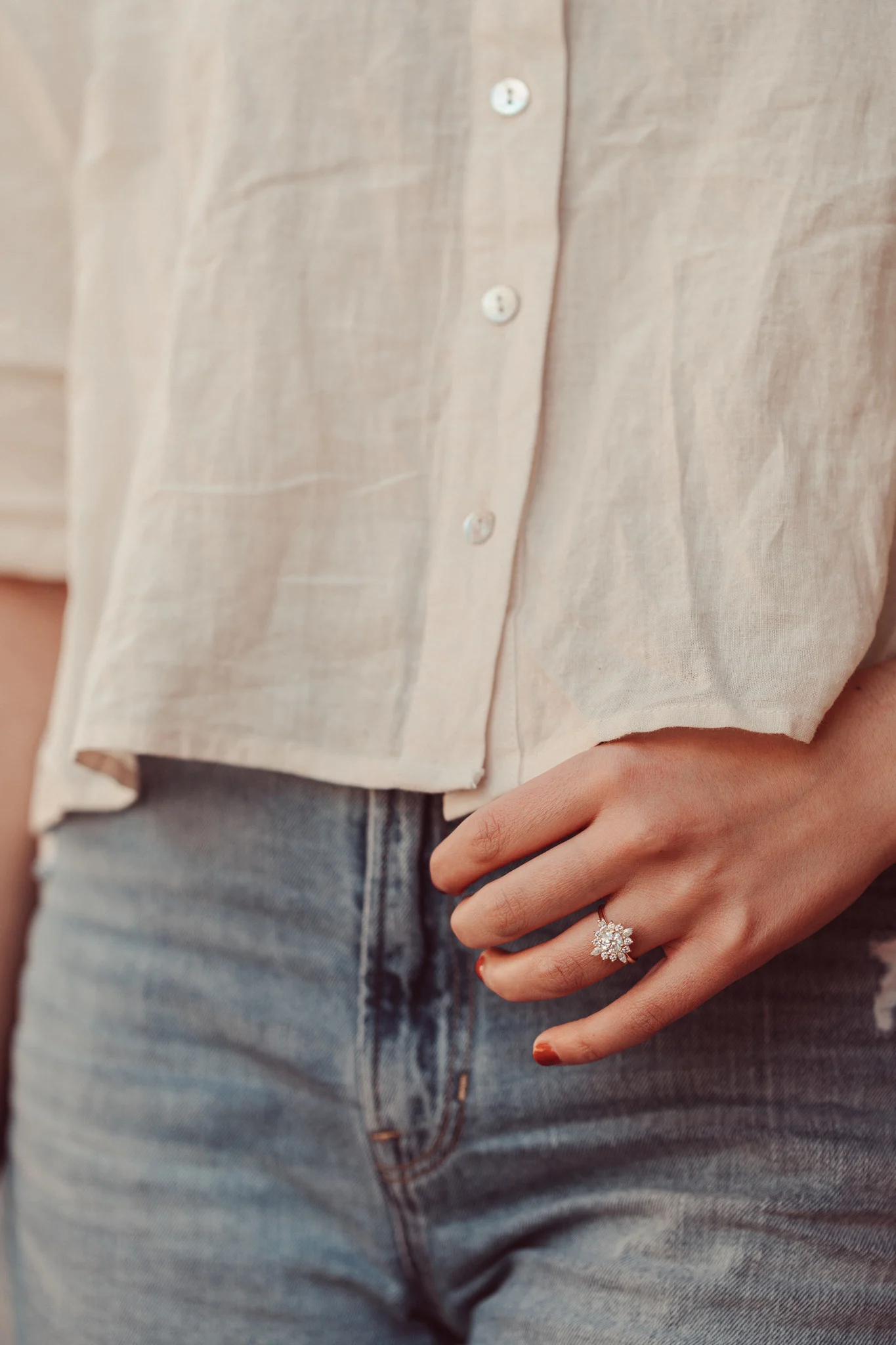 Lab Grown Diamond Round Flower Ring