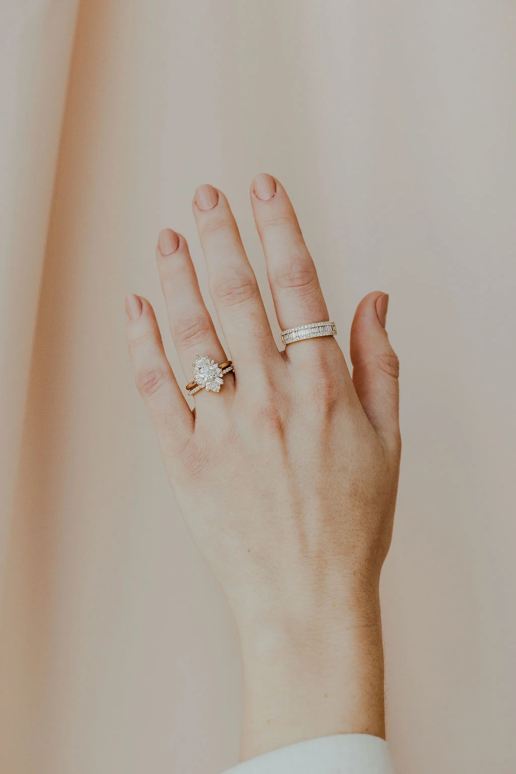 Mixed Cut Cluster Diamond Engagement Ring