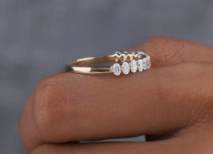 Oval-Cut Lab Diamond Eternity Band in Yellow Gold