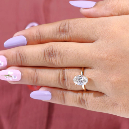 Oval Diamond Daily Wear Ring