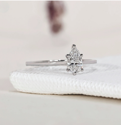 Elegant Pear Lab Grown Diamond Ring