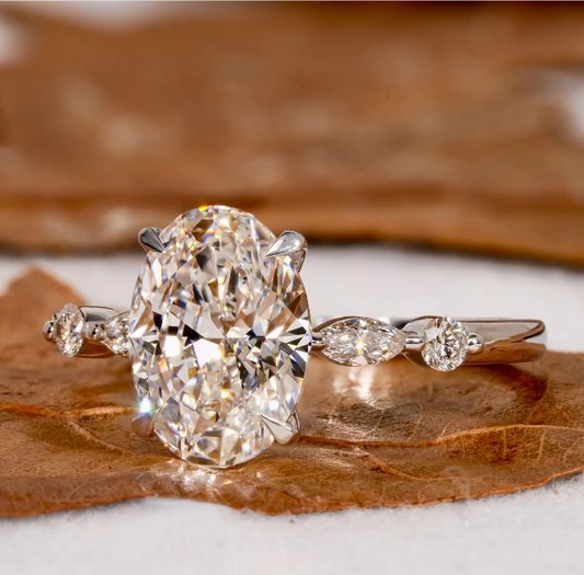 Brilliant 2.00 Ct Oval Lab Grown Diamond Ring