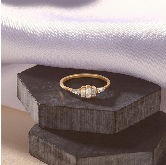 Sophisticated Lab Grown Baguette Diamond Ring