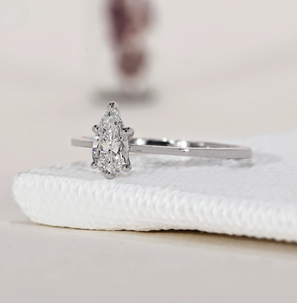 Elegant Pear Lab Grown Diamond Ring