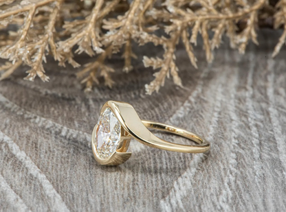 Elegant Oval Lab-Grown Diamond Bypass Ring