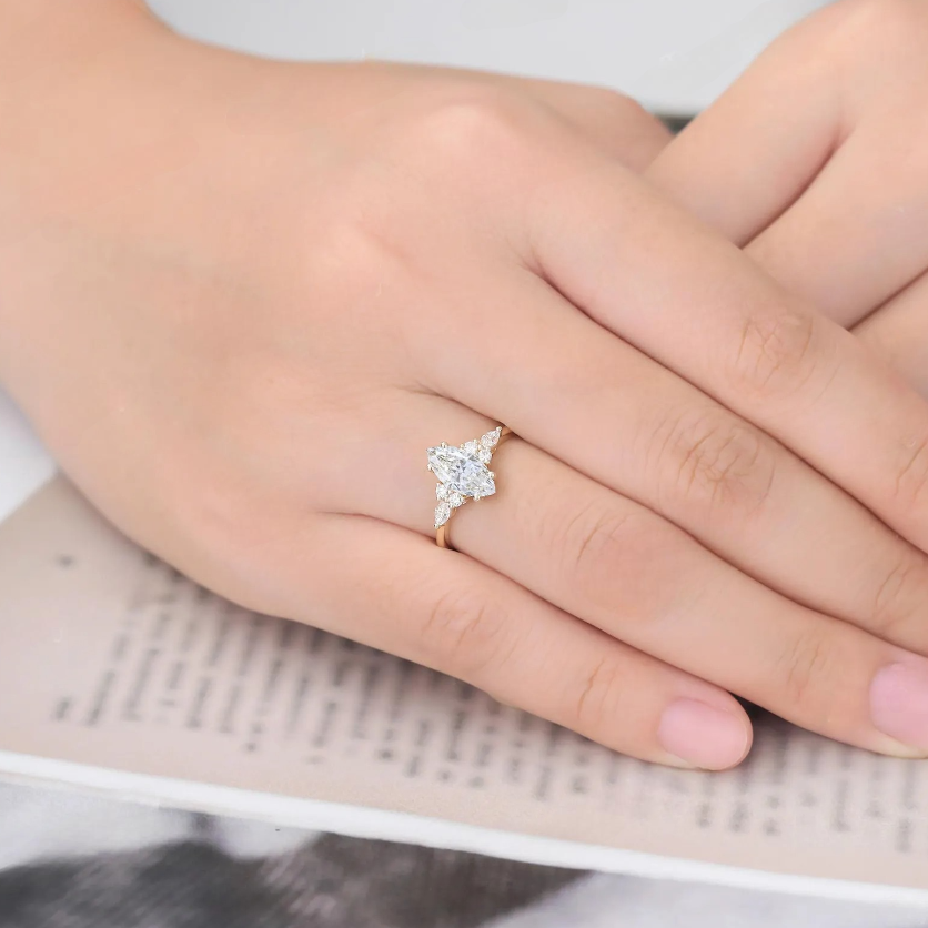 Dazzling 1 Ct Marquise Lab Diamond Ring