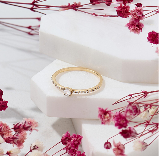 Round Lab Grown Diamond and Ring