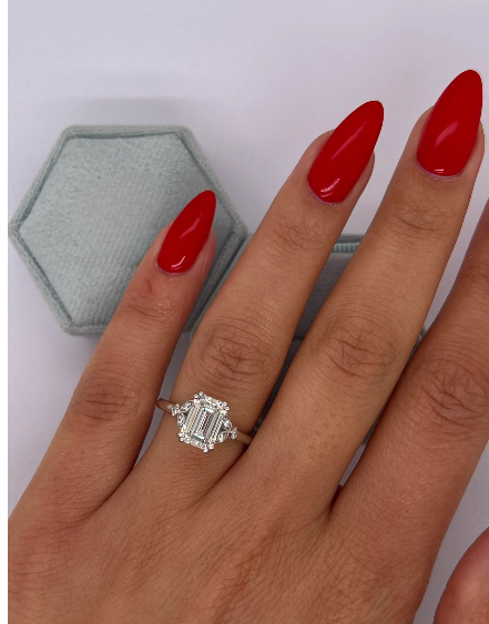 Emerald Lab Grown Diamond Ring