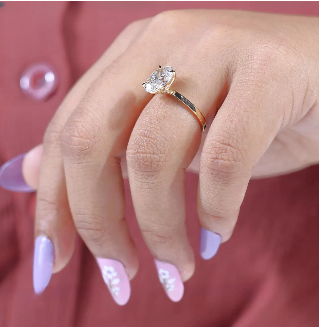 Solitaire Oval Lab-Grown Diamond Ring