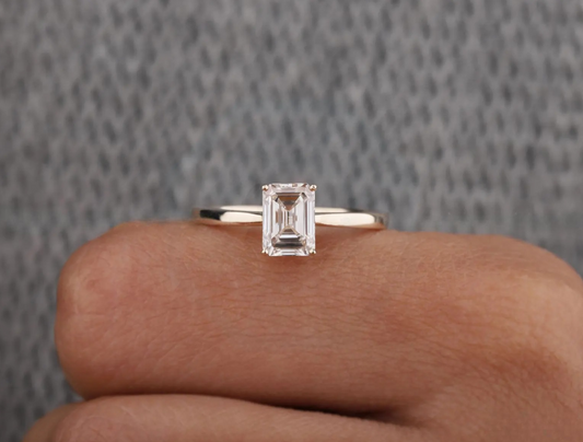 2 Carat Emerald Cut Lab-Grown Diamond Ring