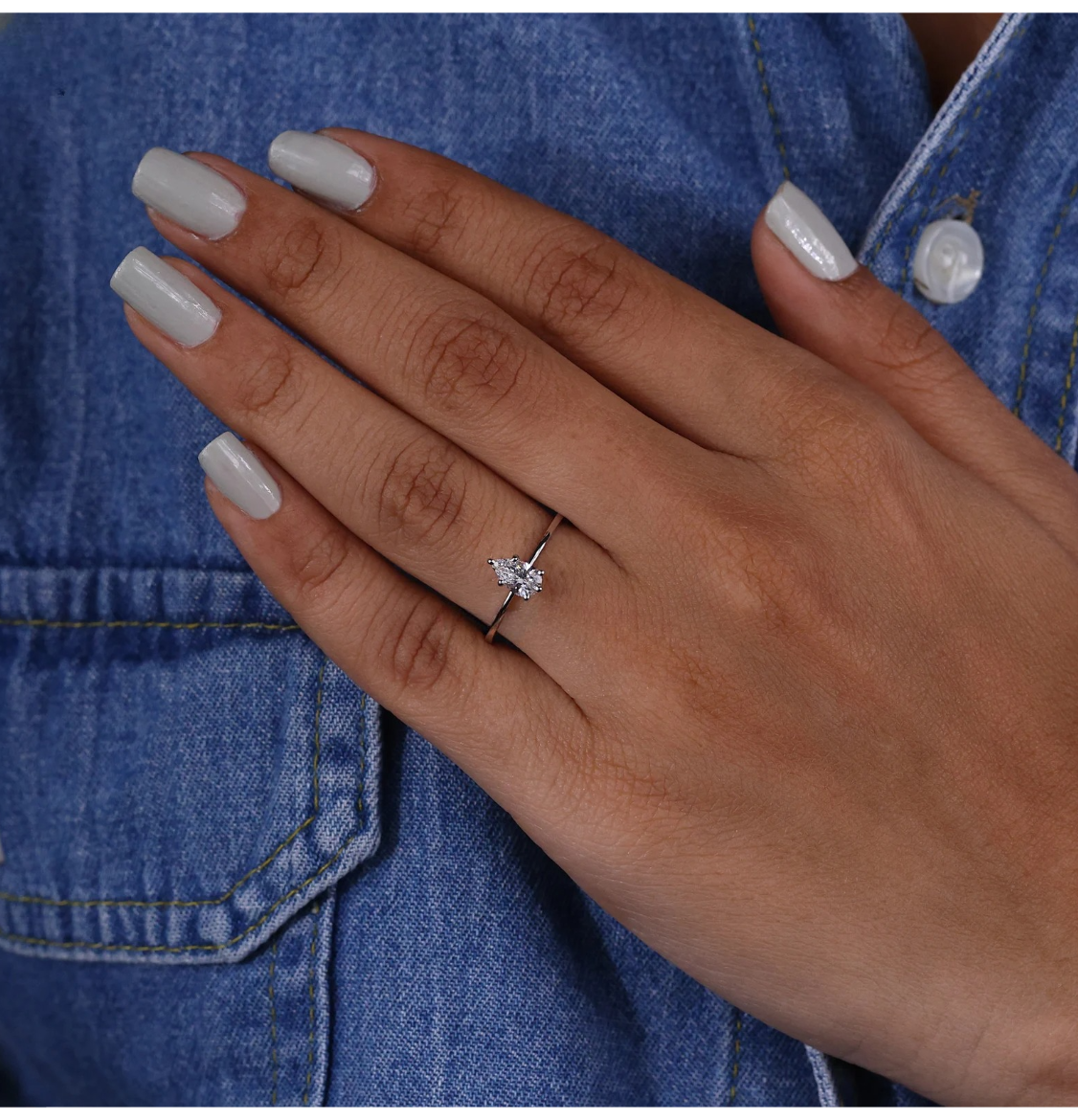 Elegant Pear Lab Grown Diamond Ring