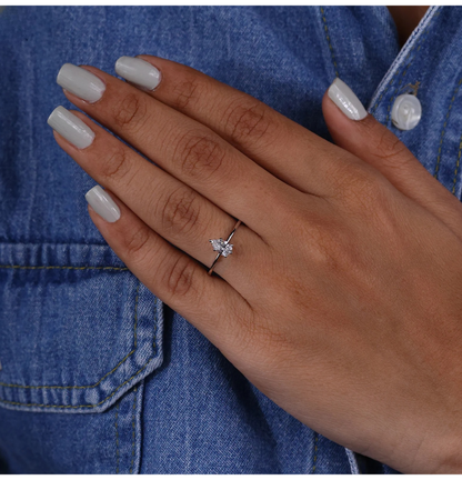 Elegant Pear Lab Grown Diamond Ring