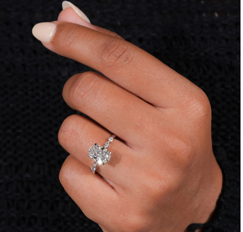 Brilliant 2.00 Ct Oval Lab Grown Diamond Ring