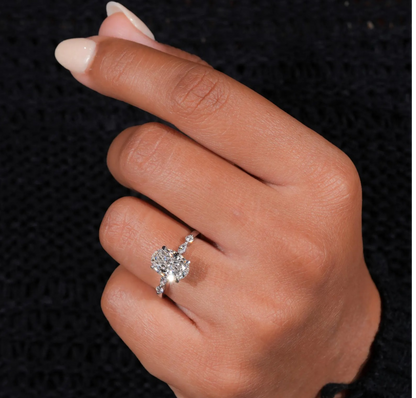 Brilliant 2.00 Ct Oval Lab Grown Diamond Ring