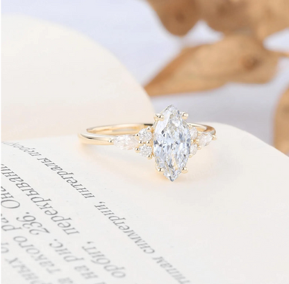 Dazzling 1 Ct Marquise Lab Diamond Ring