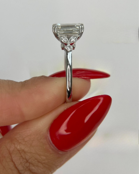 Emerald Lab Grown Diamond Ring