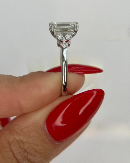 Emerald Lab Grown Diamond Ring