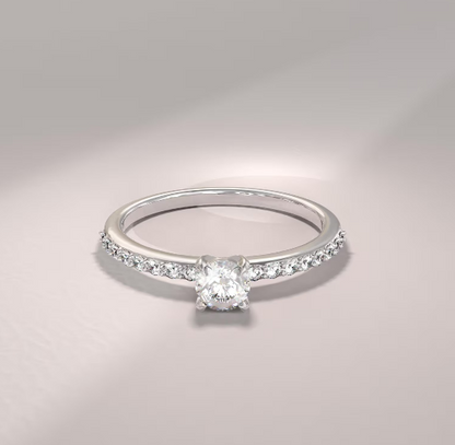 Round Lab Grown Diamond and Ring