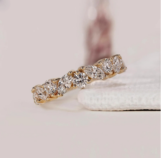 Alternating Round & Marquise Eternity Band