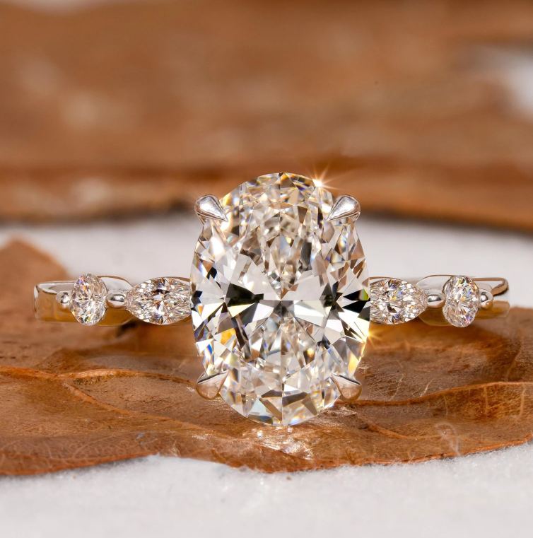 Brilliant 2.00 Ct Oval Lab Grown Diamond Ring