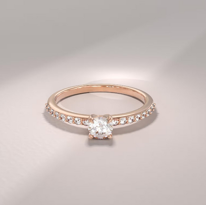 Round Lab Grown Diamond and Ring