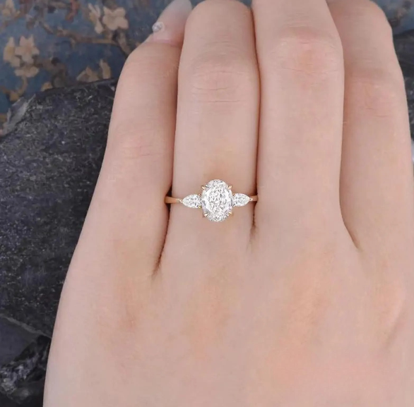 Oval Cut Three Stone Engagement Ring